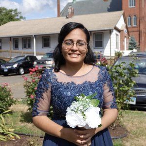 Navy Floor Length Evening Gown